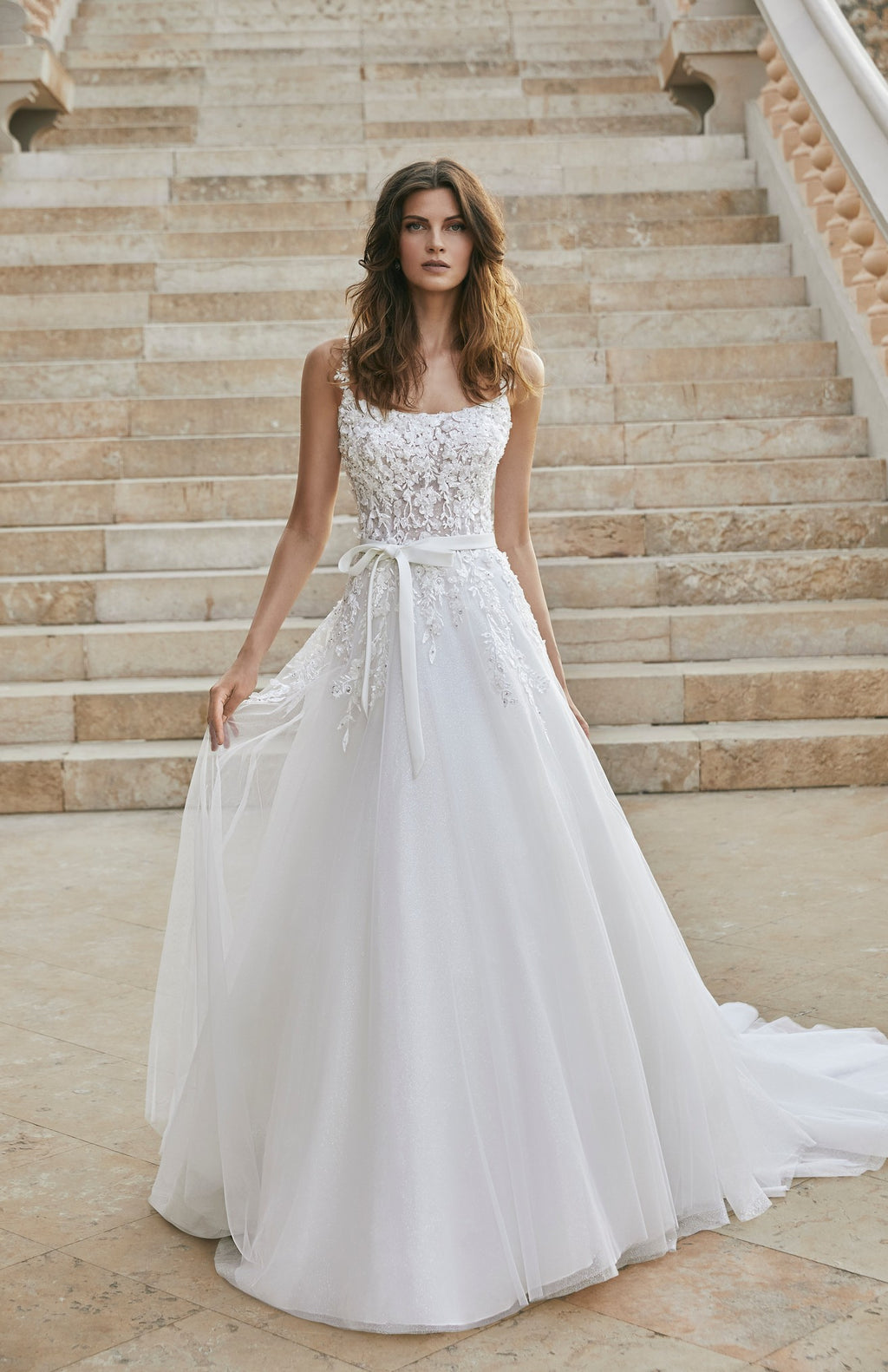 Victoria Jane 18601 strappy A-line wedding dress with lace body