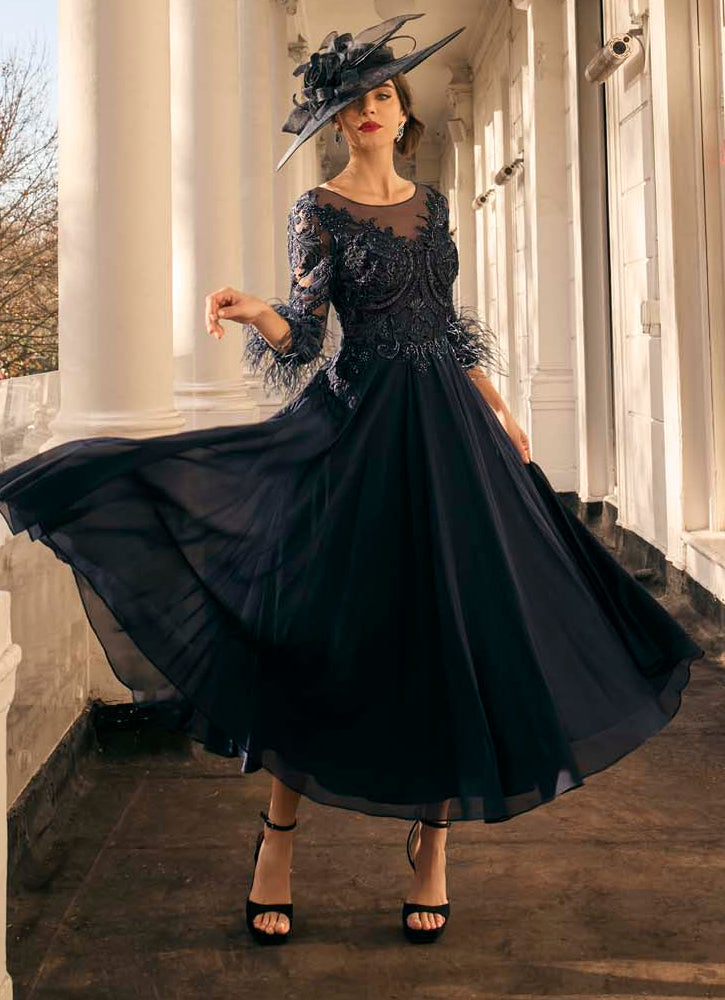 スーツ・フォーマル・ドレス Embroidered sheer dress 992811 – Veni Infantino