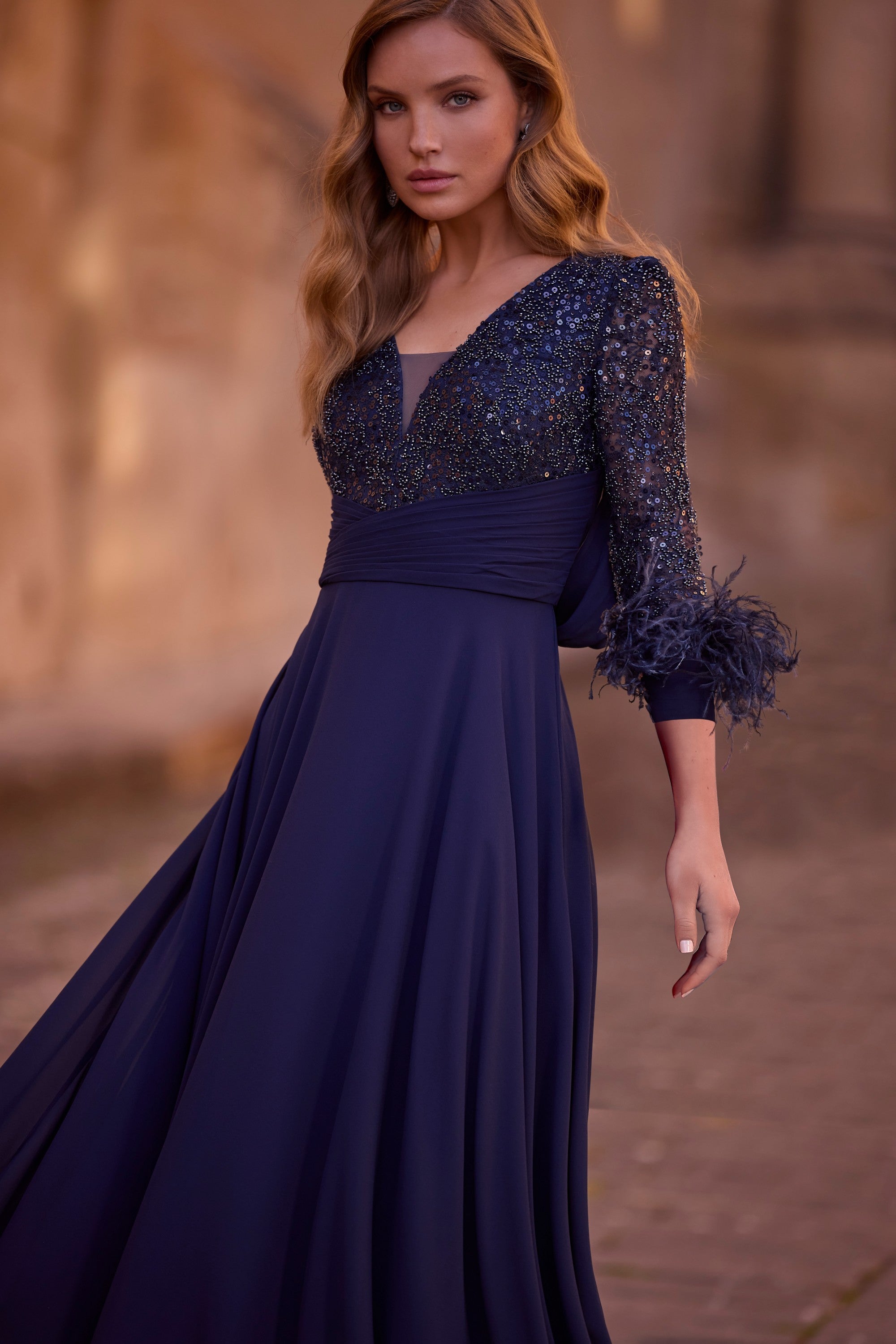 水色 Vネック タイトドレス ベルスリーブ ワッフルノースリーブタイトドレス/谷間見せ/背中隠し/タイト/ミニ