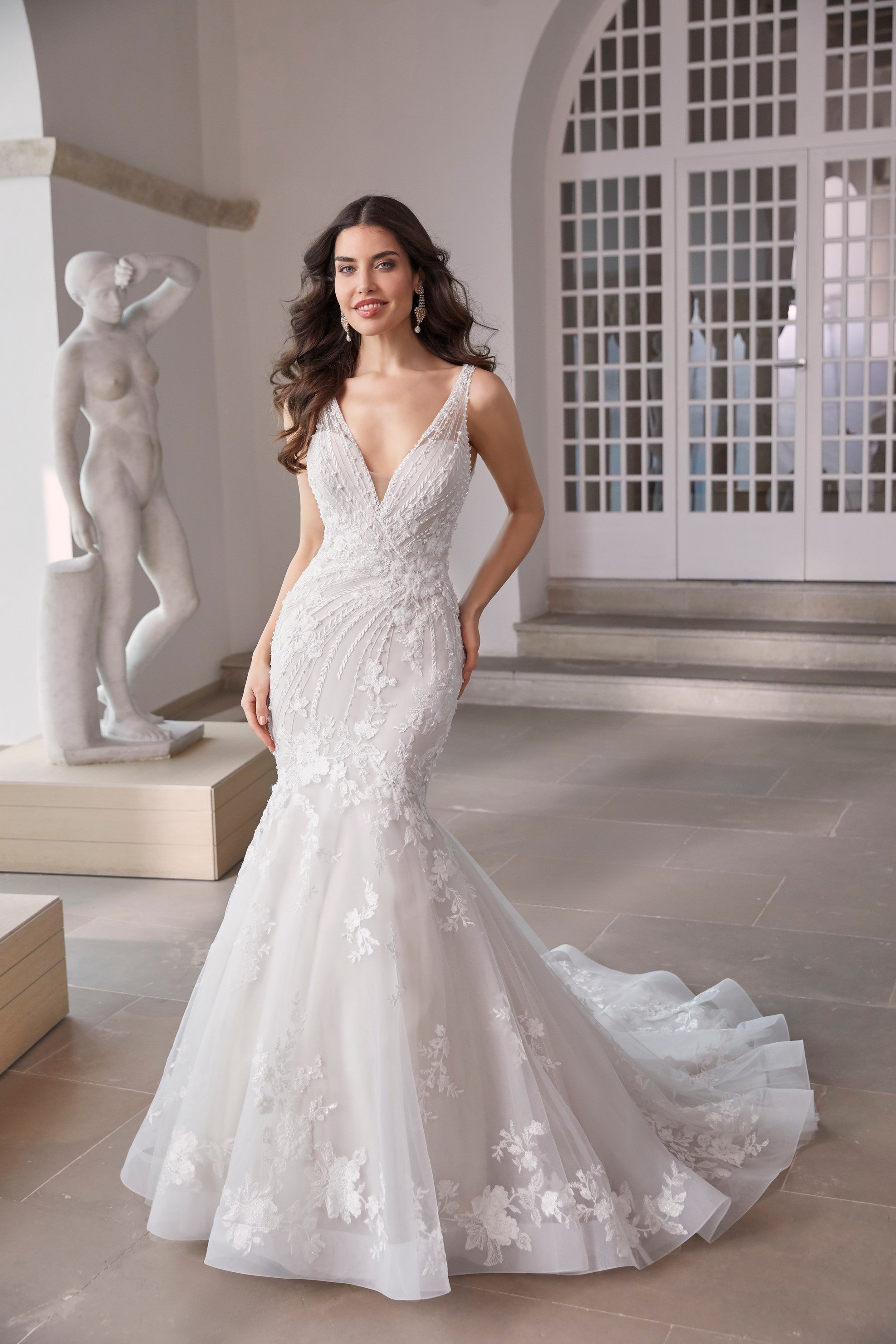 chinese dress ladies Mermaid Sweetheart Wedding Dress with Pearl Lace Corset & Fishtail Court Train 6 main image 0