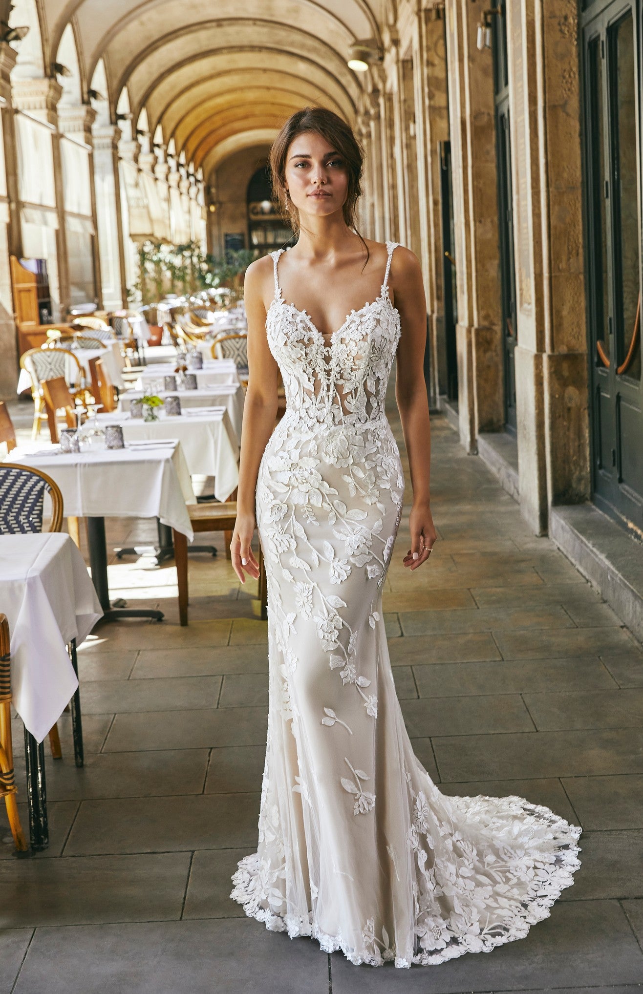 Ronald Joyce 69718 floral wedding dress with sweetheart neckline – Veni  Infantino